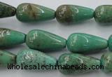 CAG1601 15.5 inches 10*20mm teardrop green grass agate gemstone beads