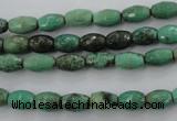 CAG1605 15.5 inches 6*9mm faceted rice green grass agate beads