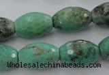 CAG1607 15.5 inches 13*20mm faceted rice green grass agate beads