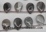 CAG1769 Top-drilled 10*14mm flat teardrop Chinese botswana agate beads