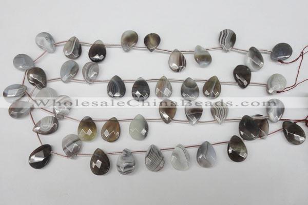 CAG1773 13*18mm faceted flat teardrop Chinese botswana agate beads