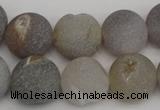 CAG1841 15.5 inches 16mm round matte druzy agate beads whholesale