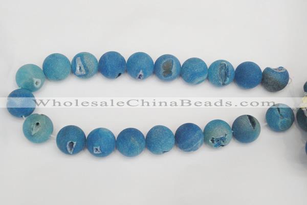 CAG1859 15.5 inches 20mm round matte druzy agate beads whholesale