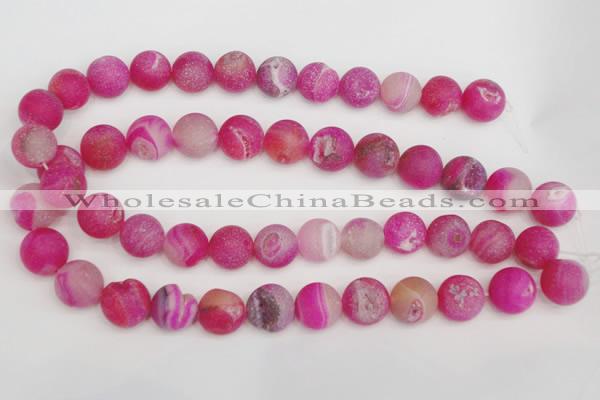 CAG1862 15.5 inches 16mm round matte druzy agate beads whholesale