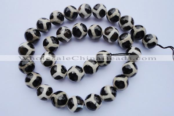 CAG1870 15.5 inches 6mm faceted round tibetan agate beads wholesale