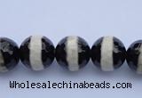 CAG1879 15.5 inches 8mm faceted round tibetan agate beads wholesale