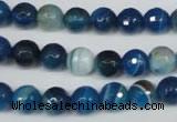 CAG2105 15.5 inches 10mm faceted round blue line agate beads