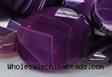 CAG211 15.5 inches 30*40mm faceted oval purple agate gemstone beads