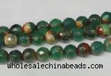 CAG2221 15.5 inches 6mm faceted round fire crackle agate beads