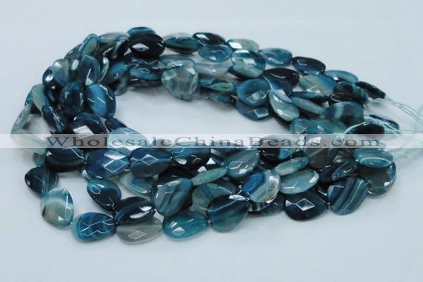 CAG223 15.5 inches 15*20mm faceted briolette blue agate beads