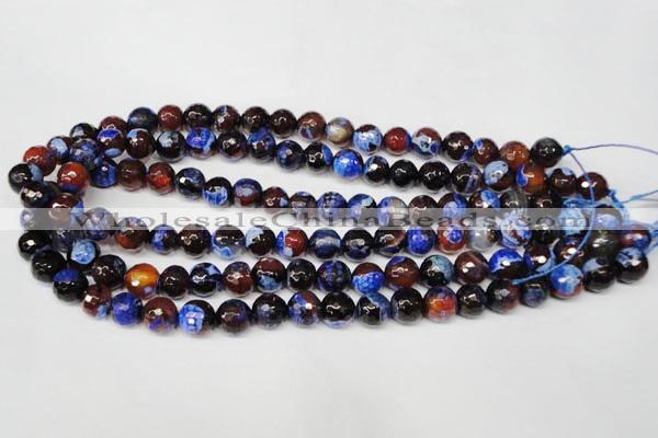 CAG2233 15.5 inches 10mm faceted round fire crackle agate beads