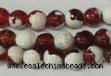 CAG2253 15.5 inches 10mm faceted round fire crackle agate beads