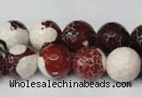 CAG2255 15.5 inches 14mm faceted round fire crackle agate beads