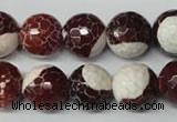 CAG2257 15.5 inches 18mm faceted round fire crackle agate beads