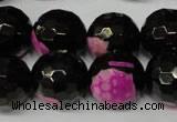 CAG2267 15.5 inches 18mm faceted round fire crackle agate beads