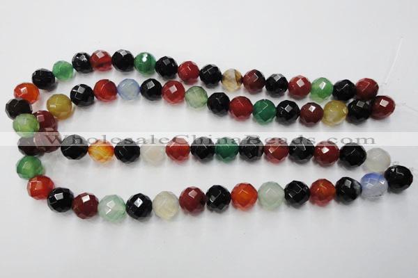 CAG2353 15.5 inches 10mm faceted round multi colored agate beads