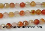 CAG2381 15.5 inches 6mm faceted round red agate beads wholesale