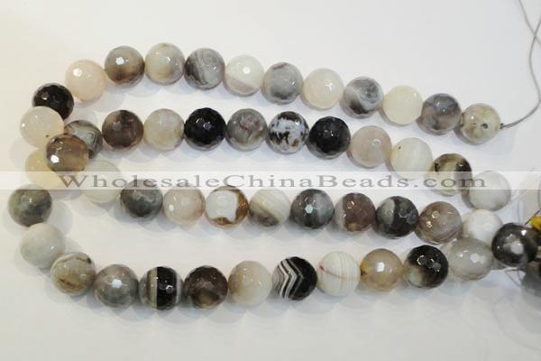 CAG2426 15.5 inches 16mm faceted round Chinese botswana agate beads