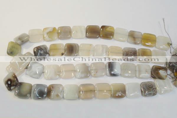 CAG2452 15.5 inches 18*18mm square Chinese botswana agate beads