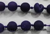 CAG2800 15.5 inches 10mm round matte druzy agate beads whholesale