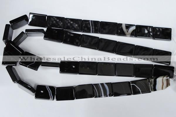 CAG3029 15.5 inches 15*20mm rectangle black line agate beads