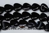 CAG3050 15.5 inches 10*10mm heart black line agate beads