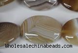 CAG3136 15.5 inches 22*30mm oval brown line agate beads