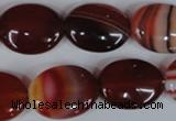 CAG3195 15.5 inches 15*20mm oval red line agate beads