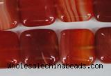 CAG3244 15.5 inches 18*18mm square red line agate beads