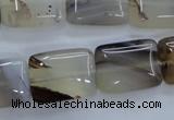 CAG3344 15.5 inches 15*20mm rectangle natural grey agate beads