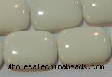 CAG3441 15.5 inches 18*25mm rectangle white agate gemstone beads