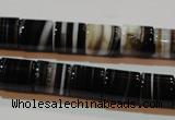 CAG3510 15.5 inches 11*13mm column brown line agate beads