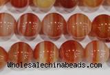 CAG3591 15.5 inches 16mm round red line agate beads wholesale