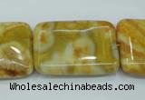 CAG3625 15.5 inches 22*30mm rectangle yellow crazy lace agate beads