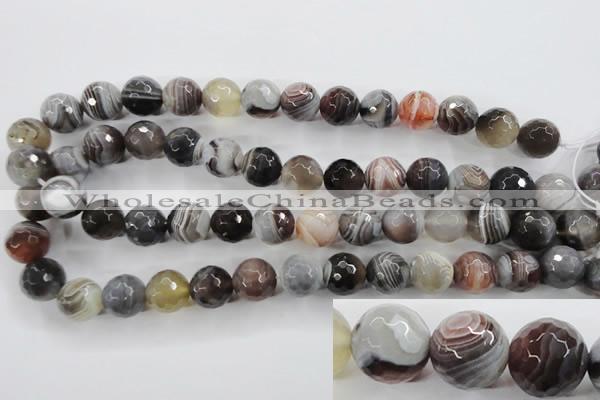 CAG3695 15.5 inches 14mm faceted round botswana agate beads wholesale