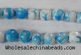 CAG3872 15.5 inches 8mm faceted round fire crackle agate beads