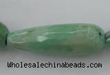 CAG3922 15.5 inches 10*30mm faceted teardrop green grass agate beads