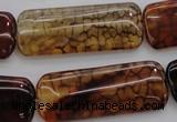 CAG4056 15.5 inches 15*38mm rectangle dragon veins agate beads