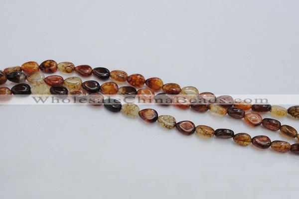 CAG4078 15.5 inches 6*8mm flat teardrop dragon veins agate beads