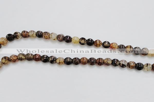 CAG4141 15.5 inches 8*8mm pumpkin dragon veins agate beads