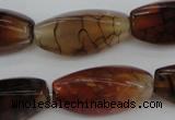 CAG4164 15.5 inches 10*20mm twisted trihedron dragon veins agate beads