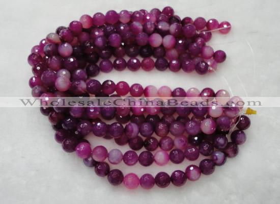 CAG418 15.5 inches 14mm faceted round agate beads Wholesale