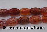 CAG4190 15.5 inches 8*12mm rice natural fire agate beads