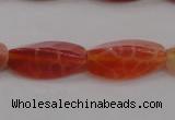 CAG4201 7*14mm faceted & twisted trihedron natural fire agate beads