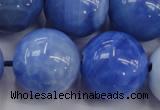 CAG4305 15.5 inches 14mm round dyed blue fire agate beads