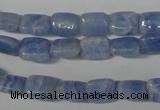 CAG4387 15.5 inches 8*10mm rectangle dyed blue lace agate beads