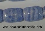 CAG4390 15.5 inches 18*25mm rectangle dyed blue lace agate beads