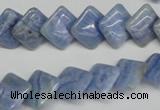 CAG4396 15.5 inches 12*12mm diamond dyed blue lace agate beads