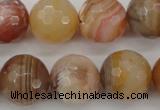 CAG4475 15.5 inches 14mm faceted round pink botswana agate beads