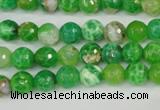 CAG4496 15.5 inches 8mm faceted round fire crackle agate beads